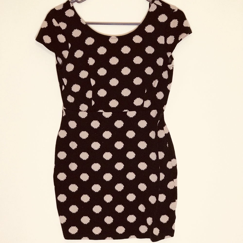 Black and Tan Polka Dot Dress Shirt
